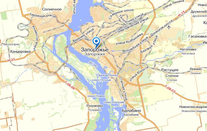 Запорожье на карте