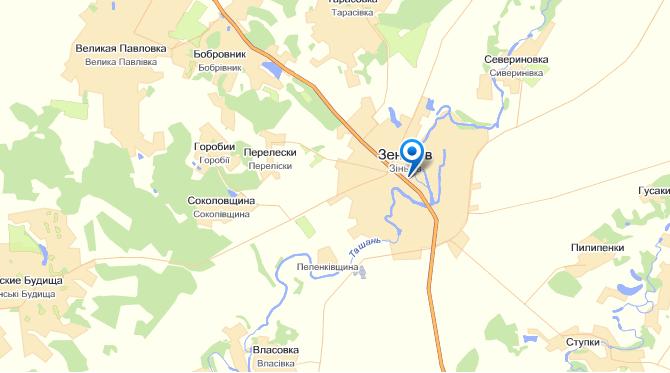 Зеньков на карте