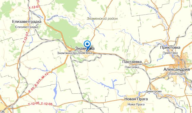 Знаменка на карте