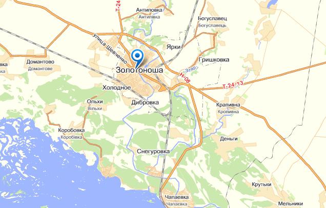 Золотоноша на карте