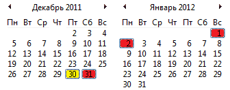 работа на 1 января 2012 года