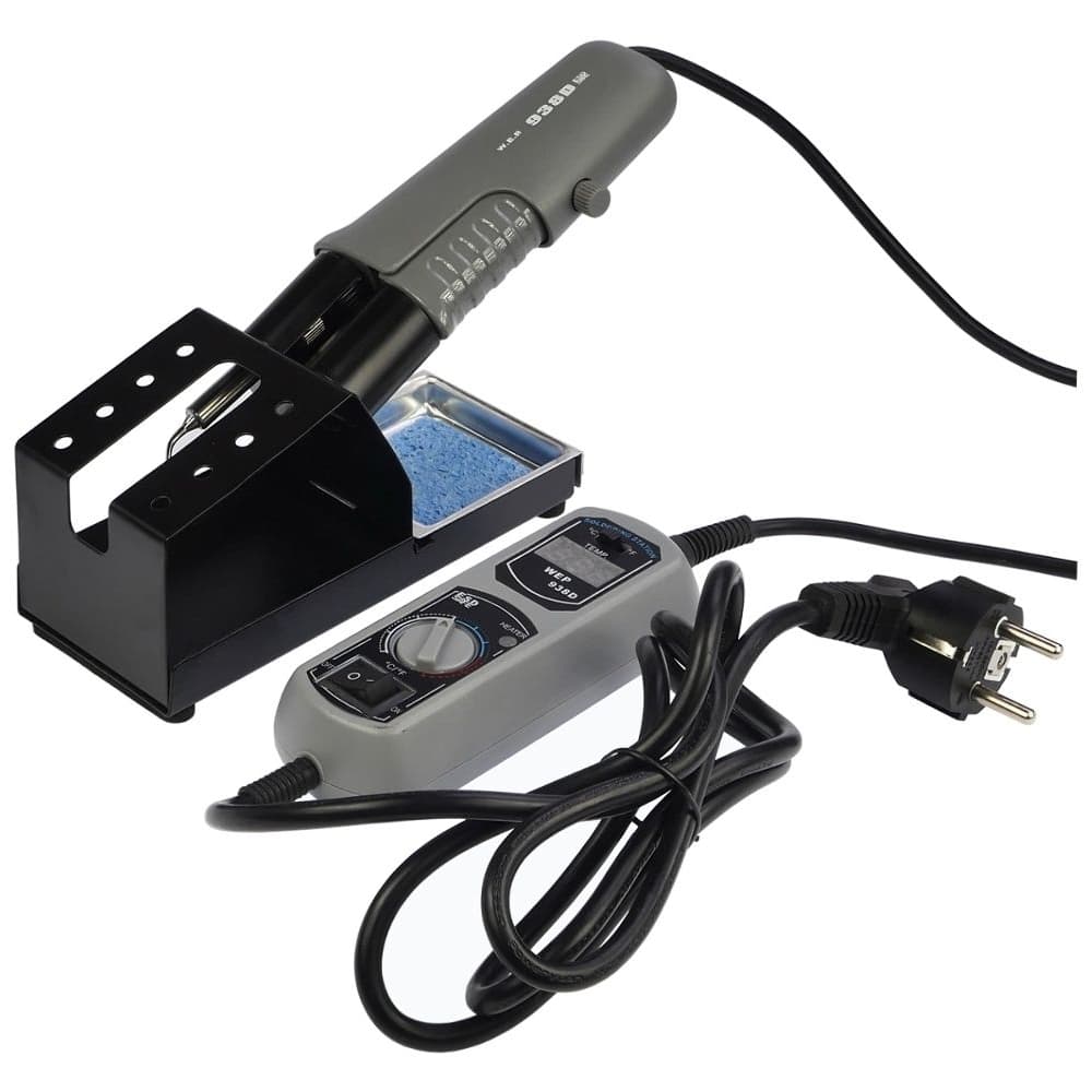 Термопинцет WEP 938D, с портативным блоком управленя, жало 900M, подставка, 120 Вт, регулировка температуры 200-480 С, цифровая индикация