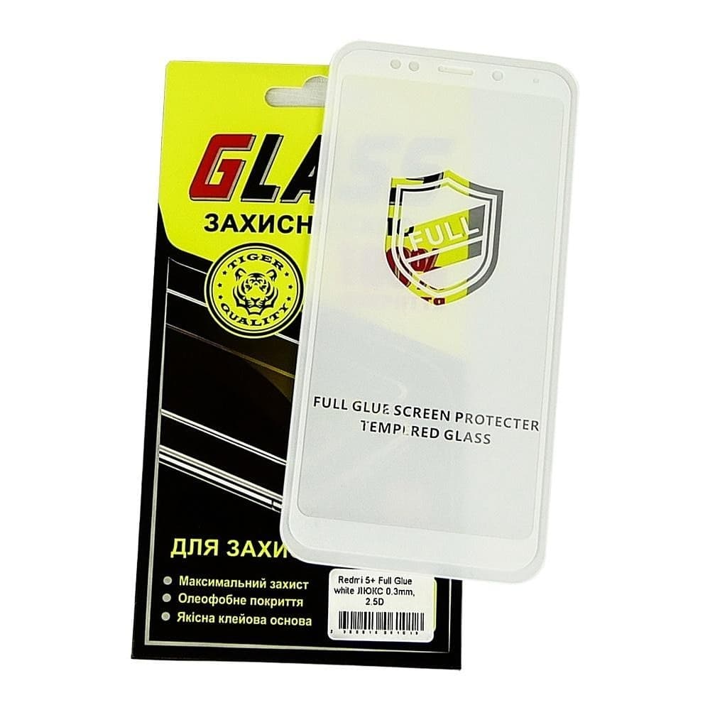Захисне скло Xiaomi Redmi 5 Plus, MEG7, біле, Люкс, 0.25 мм, 2.5D, iNobi, Full Glue, клей на усій поверхні, сумісне з чохлом | Закаленное защитное стекло