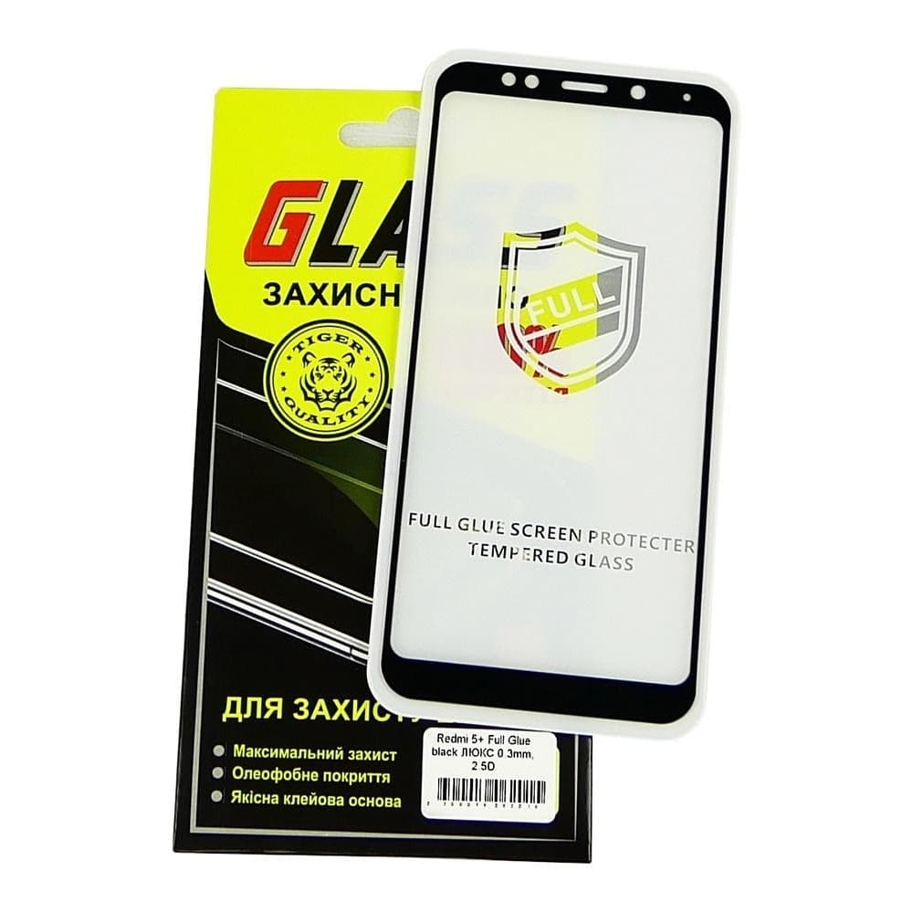 Захисне скло Xiaomi Redmi 5 Plus, MEG7, чорне, Люкс, 0.25 мм, 2.5D, iNobi, Full Glue, клей на усій поверхні, сумісне з чохлом | Закаленное защитное стекло