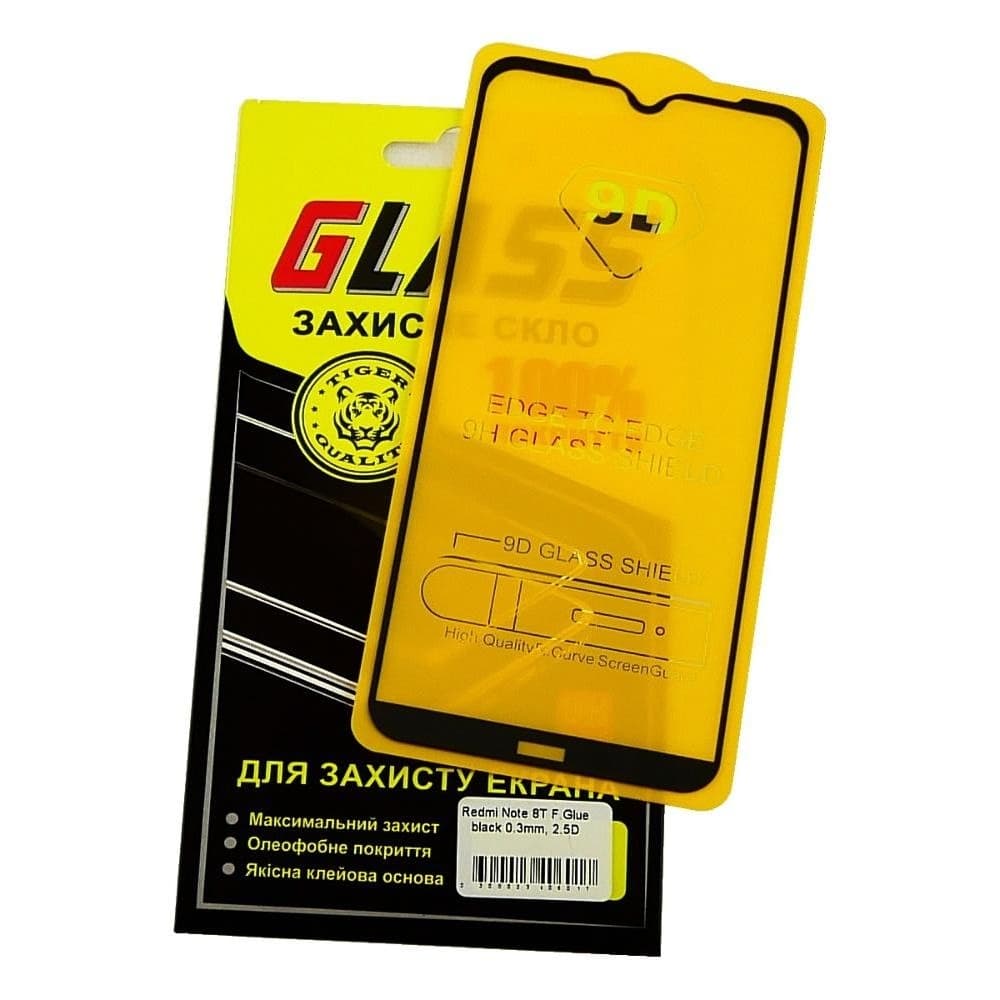 Захисне скло Xiaomi Redmi Note 8T, M1908C3XG, чорне, 0.3 мм, 2.5D, iNobi, Full Glue, клей на усій поверхні, сумісне з чохлом | Закаленное защитное стекло