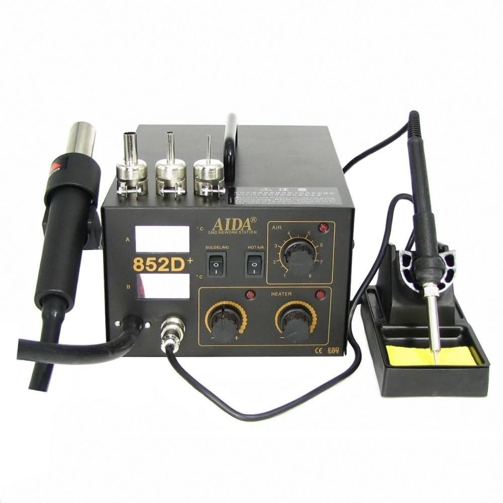 Паяльная станция Aida 852D+, компрессорная, фен, паяльник | гарантия 6 мес.