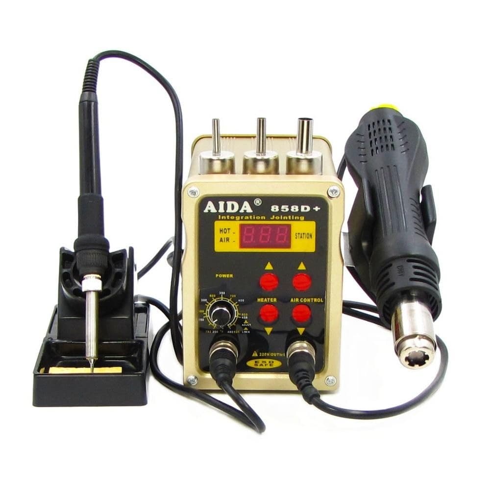Паяльная станция Aida 858D+, бескомпрессорная, фен, паяльник | гарантия 6 мес.