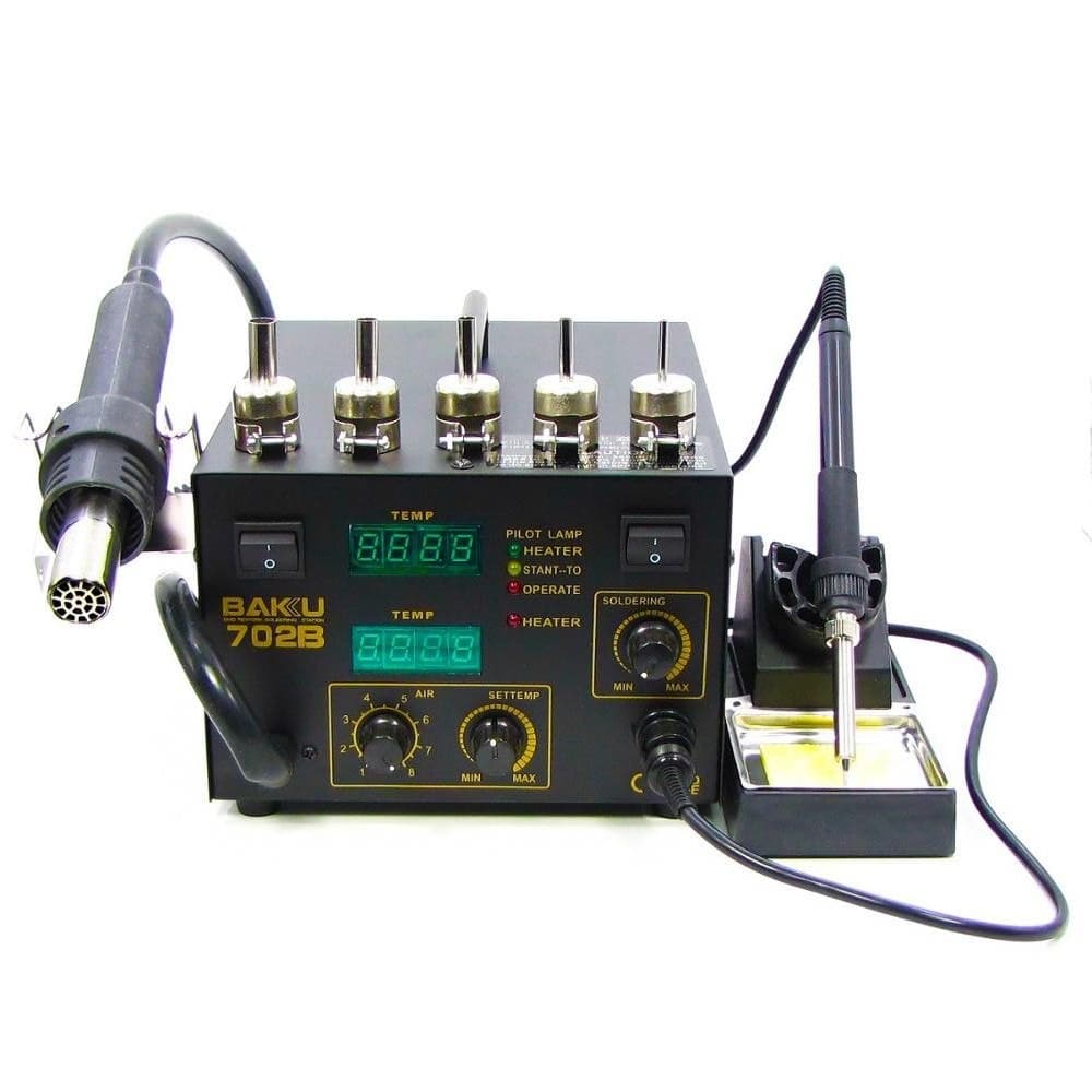 Паяльная станция Baku BK702B/BK702L, компрессорная, фен, паяльник | гарантия 6 мес.