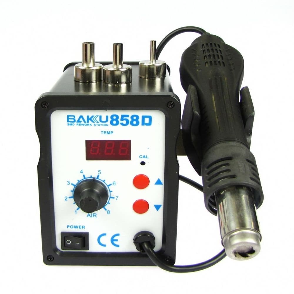 Паяльная станция Baku BK858D, фен с цифровым блоком регулировки, 220 В, 700 Вт | гарантия 6 мес.