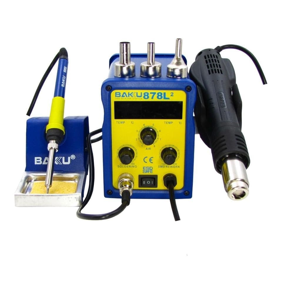 Паяльная станция Baku BK-878L2, фен, паяльник, цифровая индикация | BK878L2 | гарантия 6 мес.