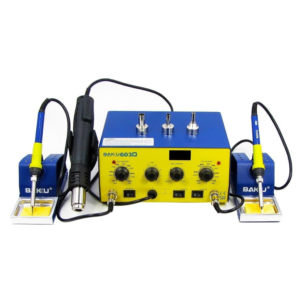 Паяльная станция Baku BK603D, фен, два паяльника, цифровая | гарантия 6 мес.