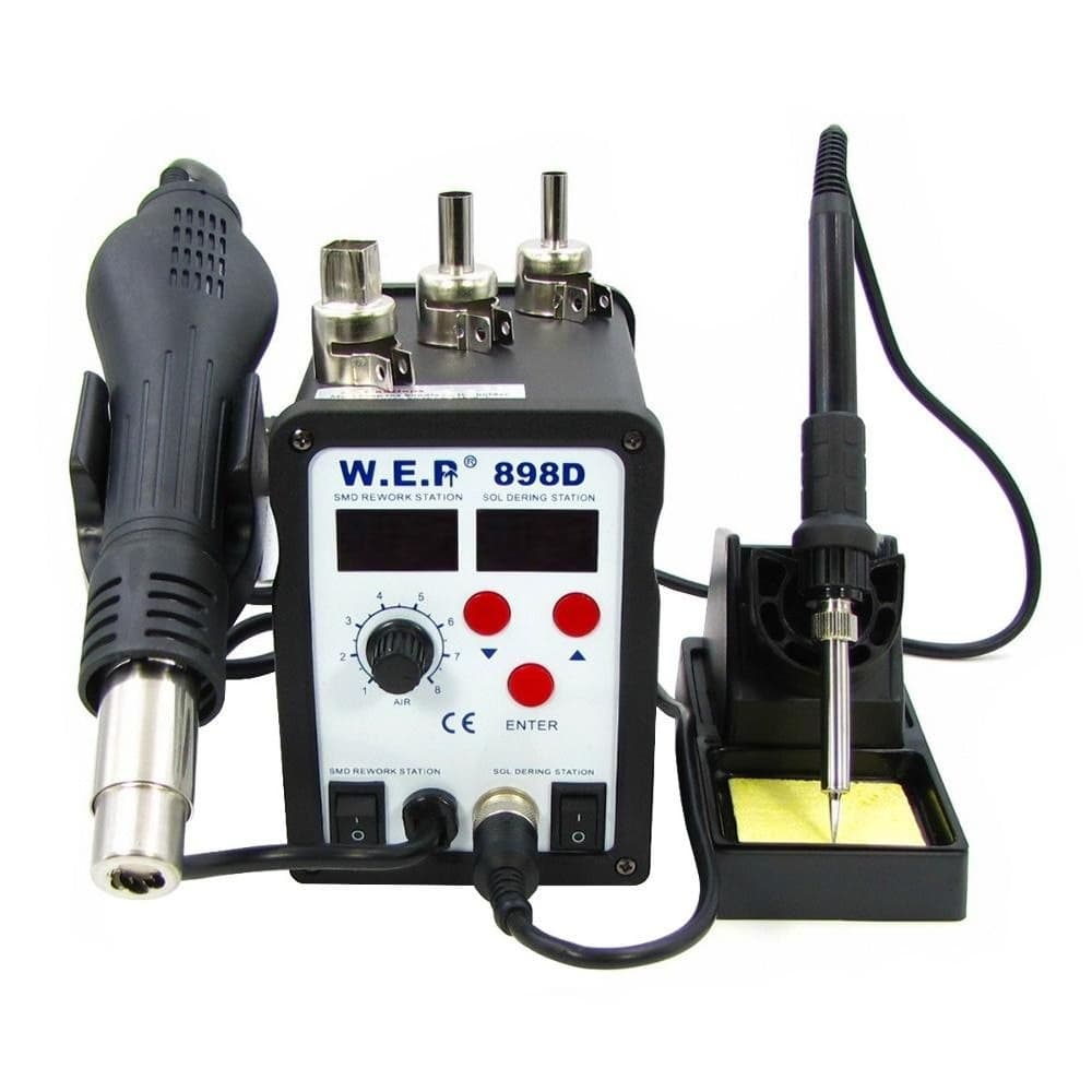 Паяльная станция WEP 898D, фен, паяльник | гарантия 6 мес.