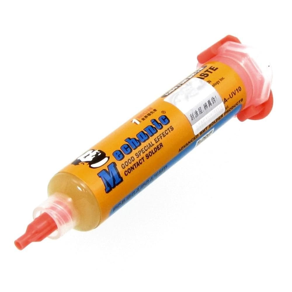 Флюс-паста MECHANIC, UV10, 10 г, в шприце, без содержания галогенов