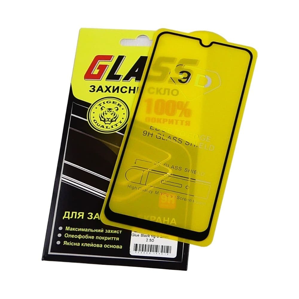 Захисне скло Samsung SM-A205 Galaxy A20, SM-M107 Galaxy M10s, чорне, 0.3 мм, 2.5D, iNobi, Full Glue, клей на усій поверхні, сумісне з чохлом | Закаленное защитное стекло