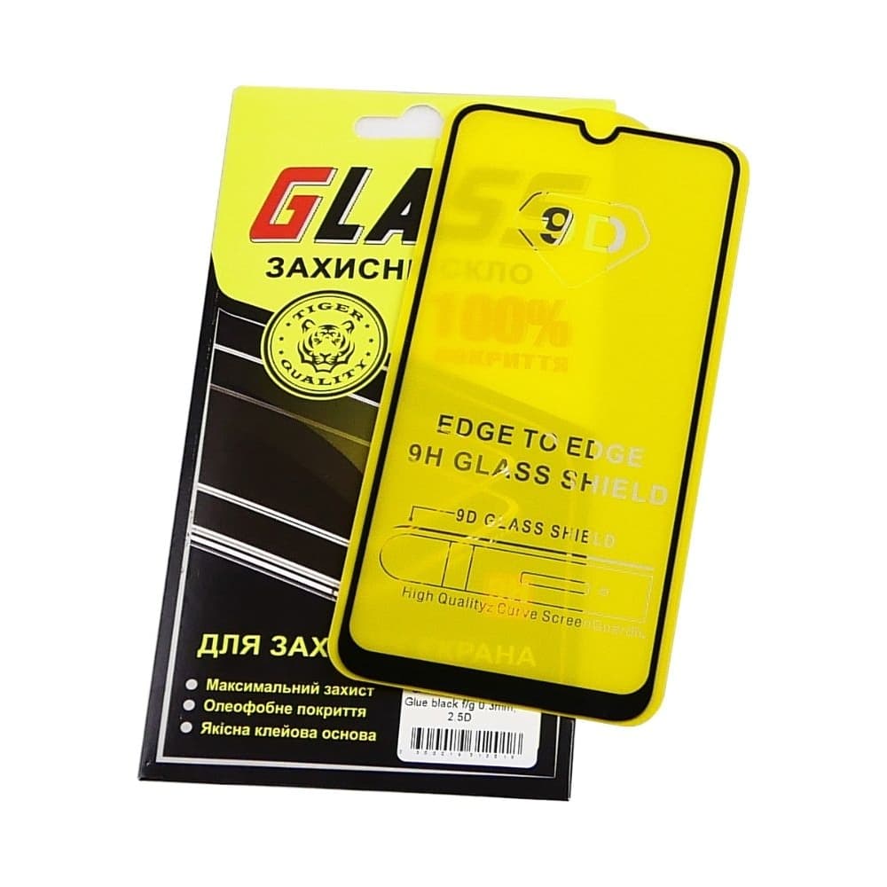 Захисне скло Samsung SM-A505 Galaxy A50, чорне, 0.3 мм, 2.5D, iNobi, Full Glue, клей на усій поверхні, сумісне з чохлом | Закаленное защитное стекло