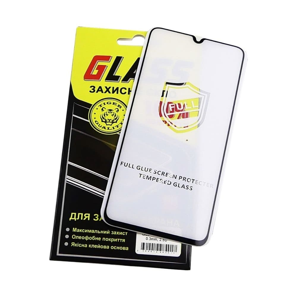 Захисне скло Samsung SM-A705 Galaxy A70, SM-A707 Galaxy A70s, чорне, Люкс, 0.25 мм, 2.5D, iNobi, Full Glue, клей на усій поверхні, сумісне з чохлом | Закаленное защитное стекло