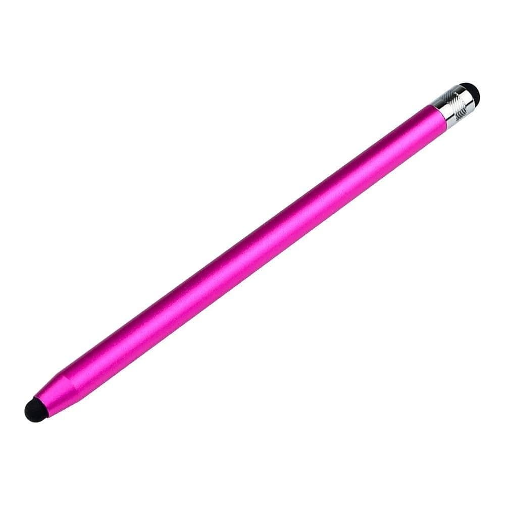 Стилус емкостный, двусторонний, алюминиевый, розовый