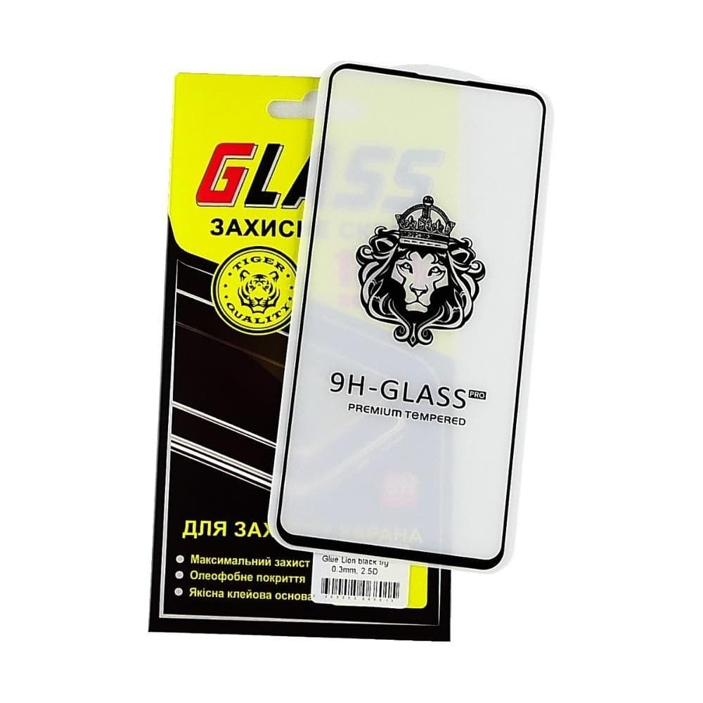 Захисне скло Samsung SM-A715 Galaxy A71, SM-A725 Galaxy A72, SM-M625 Galaxy M62, SM-E625 Galaxy F62, чорне, Lion, 0.3 мм, 2.5D, iNobi, Full Glue, клей на усій поверхні, сумісне з чохлом | Закаленное защитное стекло