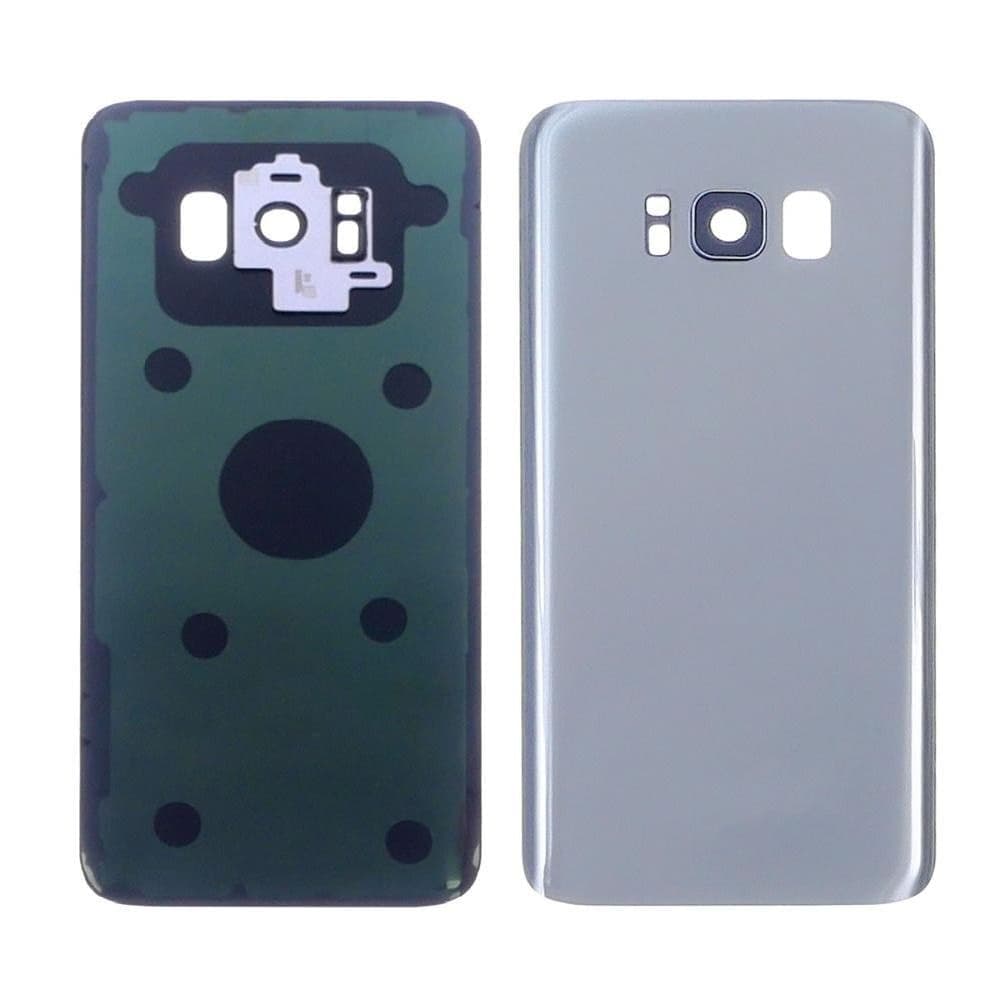 Задня кришка Samsung SM-G950 Galaxy S8, срібляста, Arctic Silver, із склом камери, Original (PRC) | корпус, задняя панель аккумулятора, АКБ, батареи