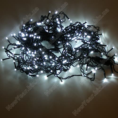 Штора наружная, 200 светодиодов, 3.5 метра, яркий, білий свет, чорний провод