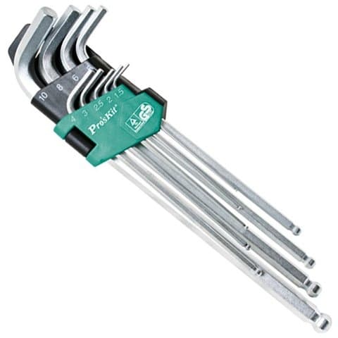 Набор шестигранных ключей с шариком ProsKit HW-229BL