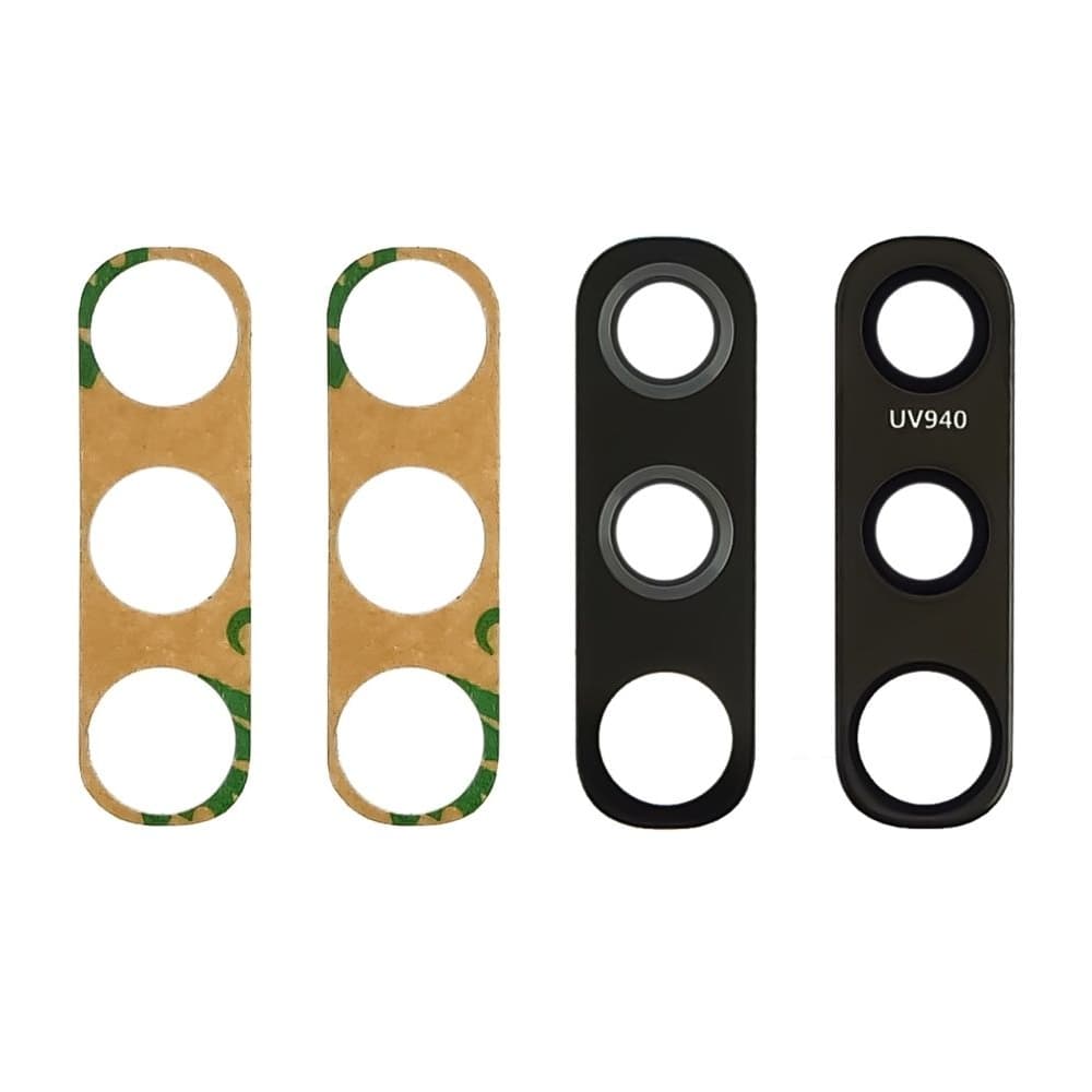 Стекло камеры Samsung SM-A705 Galaxy A70, черное, с синей рамкой, Original (PRC)