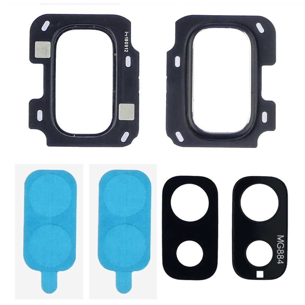 Стекло камеры Samsung SM-J810 Galaxy J8 (2018), черное, с черной рамкой, Original (PRC)