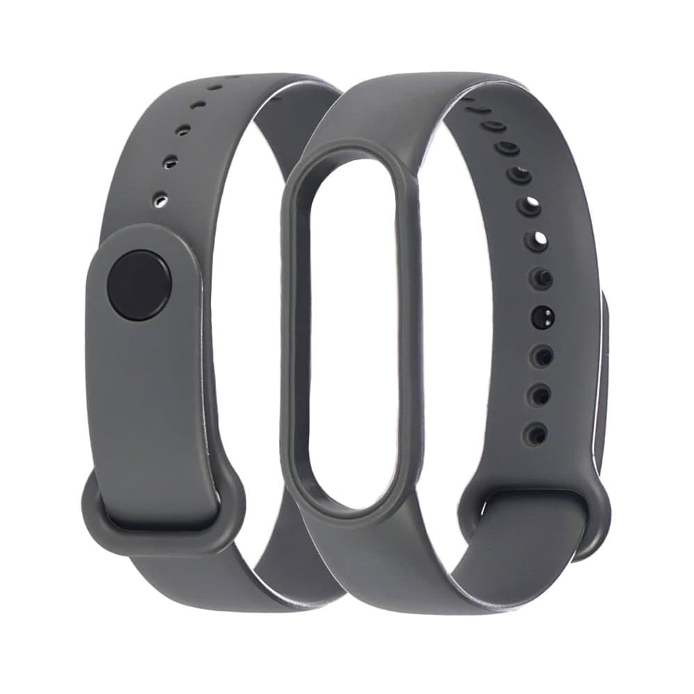 Ремешок Xiaomi Mi Band 5, Mi Band 6, силиконовый, сірий