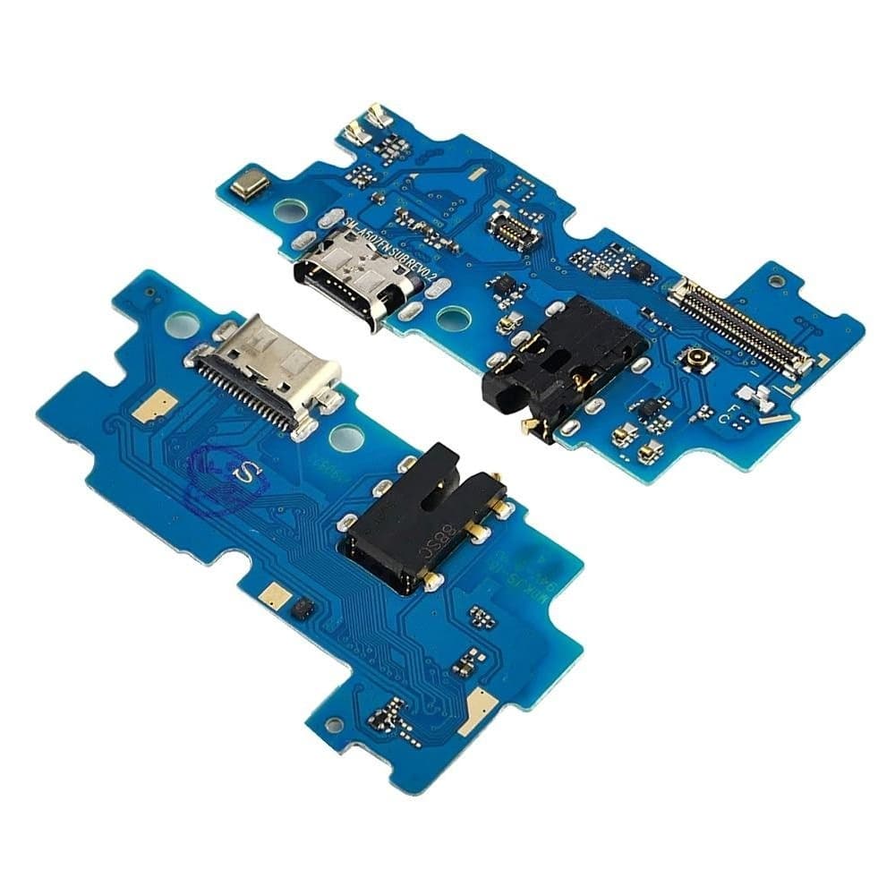 Плата зарядки Samsung SM-A507 Galaxy A50s, шлейф коннектора зарядки, коннектора наушников, с микрофоном, High Copy