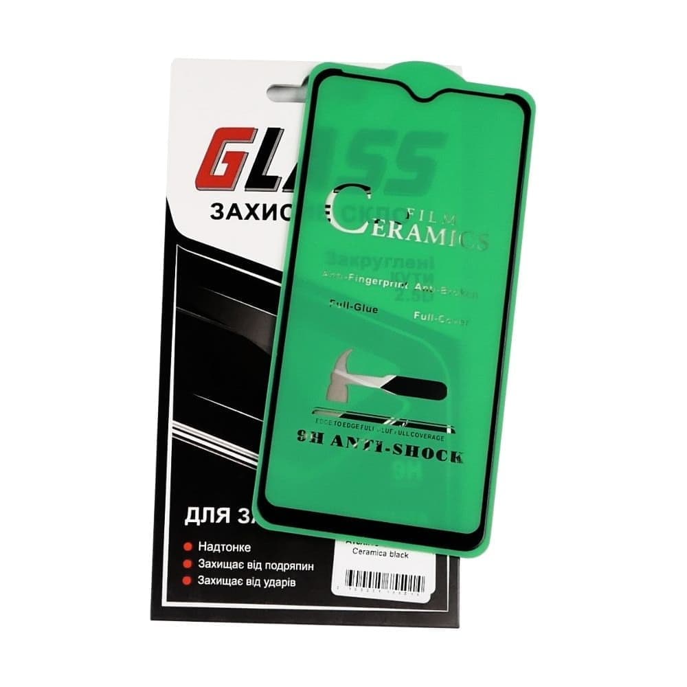 Защитная пленка Samsung SM-A105 Galaxy A10, SM-M105 Galaxy M10, Full Glue (клей по всей площади стекла), Ceramics, черная