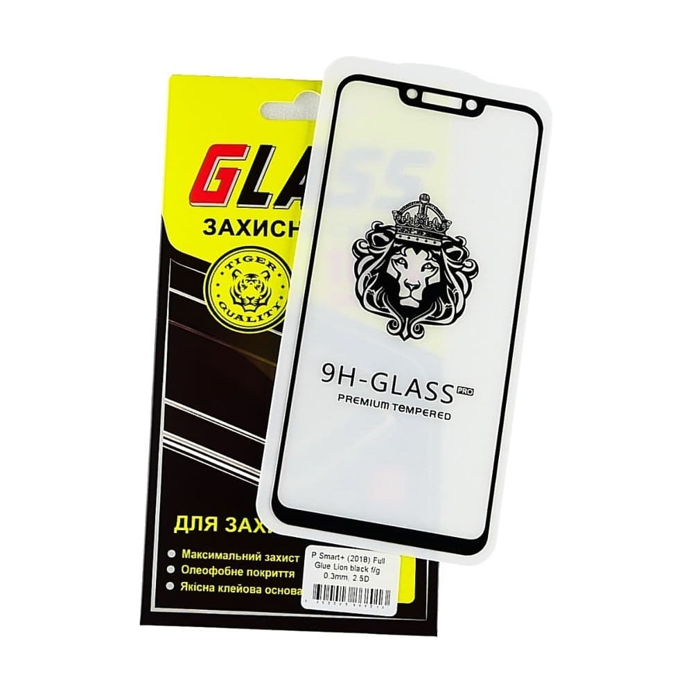 Захисне скло Huawei P Smart Plus, Mate 20 Lite, Nova 3i, чорне, Lion, 0.3 мм, 2.5D, iNobi, Full Glue, клей на усій поверхні, сумісне з чохлом | Закаленное защитное стекло