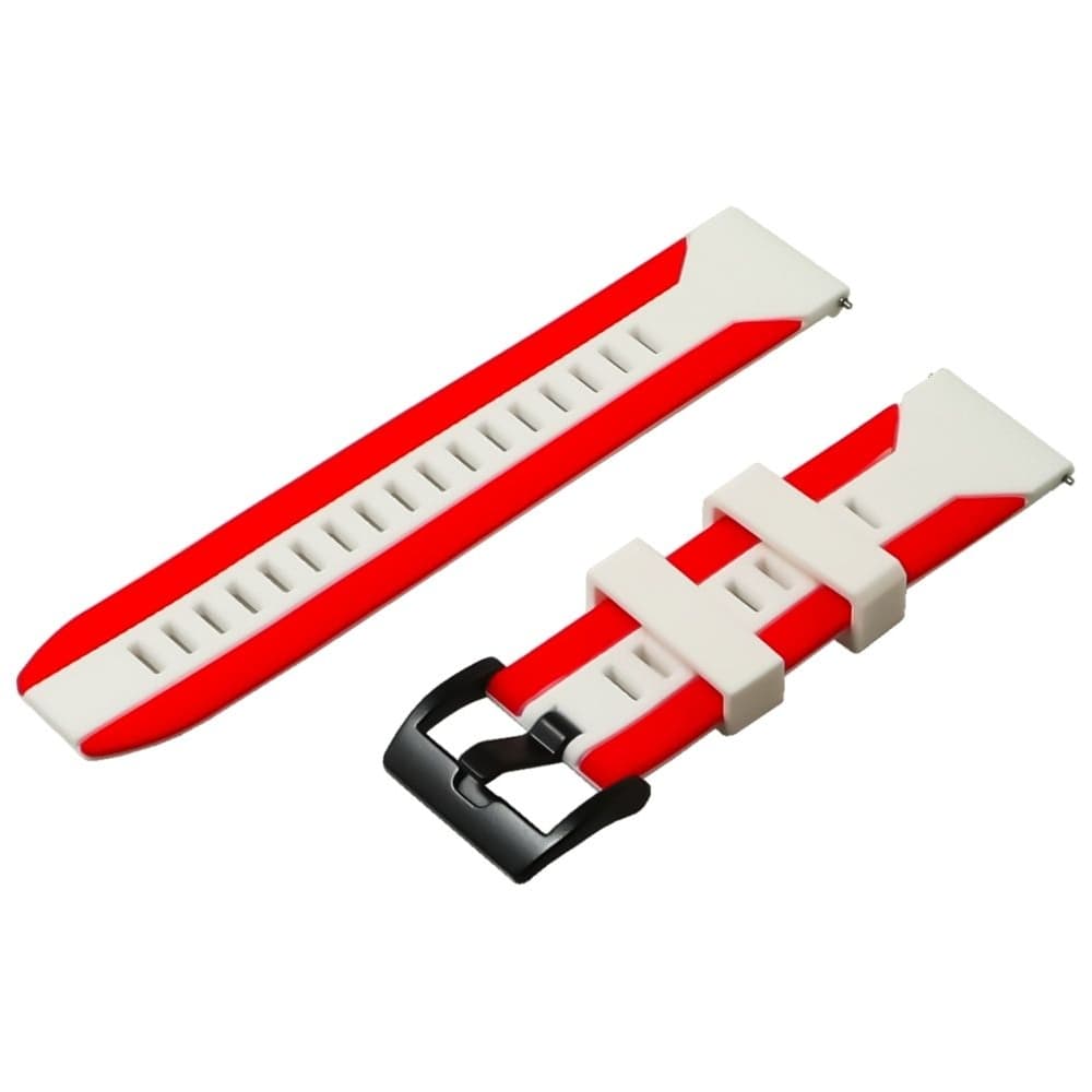 Ремешок силиконовый Frontier Samsung SM-S3/ S4 22mm, бело-красный