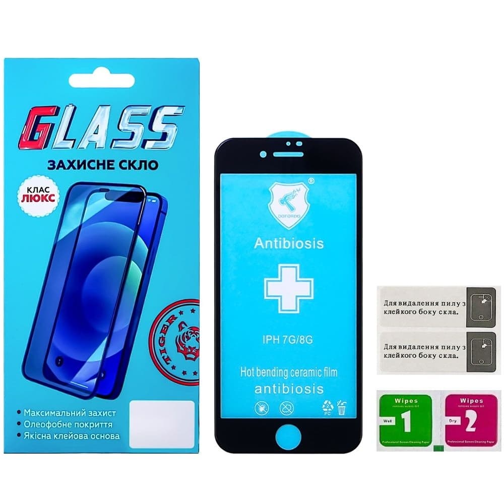 Защитная пленка Apple iPhone 7, iPhone 8, iPhone SE 2020, 3D, черная, Polycarbone