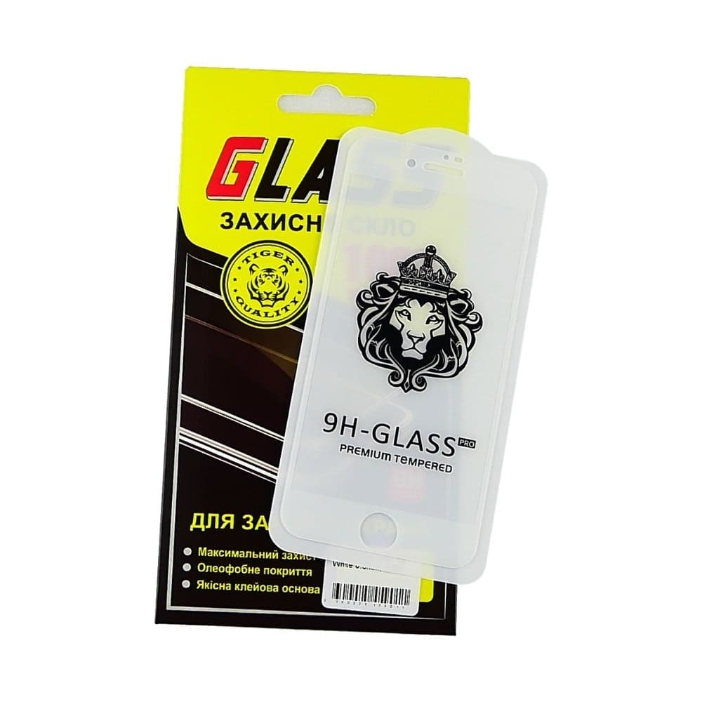 Захисне скло Apple iPhone 7, iPhone 8, iPhone SE 2020, iPhone SE 2022, біле, Lion, 0.3 мм, 2.5D, iNobi, Full Glue, клей на усій поверхні, сумісне з чохлом | Закаленное защитное стекло