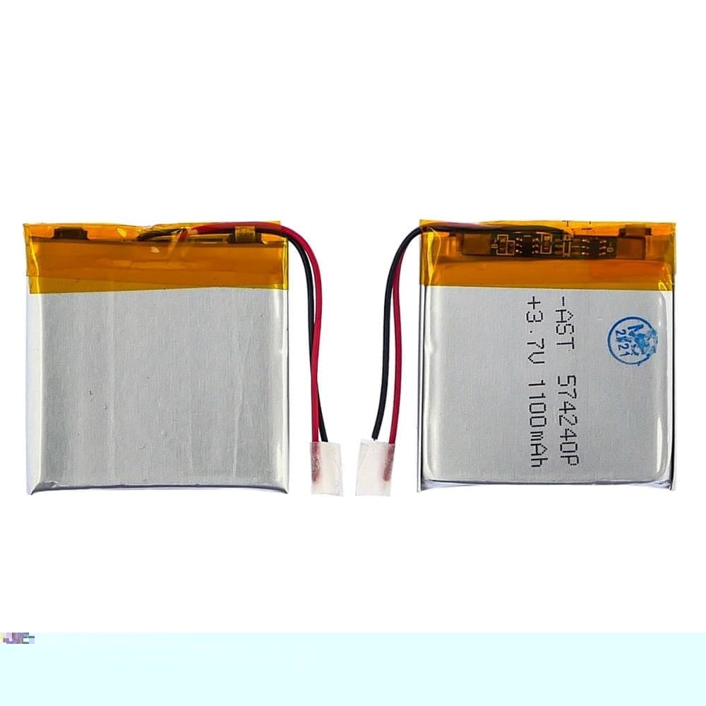 Акумулятор 574240P, універсальний, з контролером, 5.5 х 40 х 40 мм, 1100 mAh | АКБ, батарея, аккумулятор