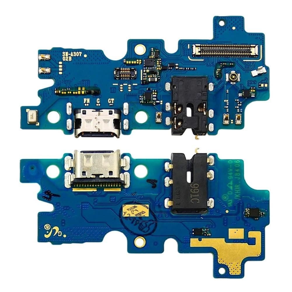 Плата зарядки Samsung SM-A307 Galaxy A30s, шлейф коннектора зарядки, коннектора наушников, с микрофоном, High Copy
