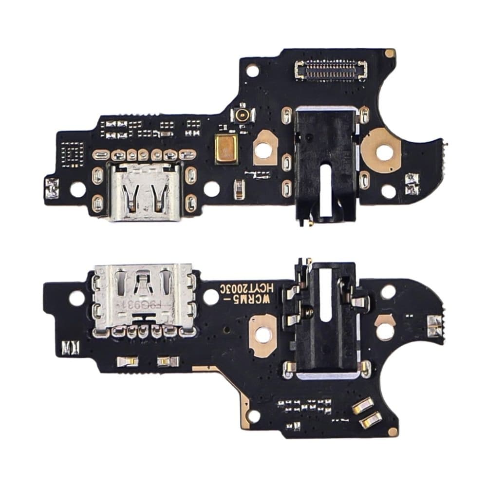 Плата зарядки Realme 5, 5i, C3, шлейф коннектора зарядки, коннектора наушников, с микрофоном