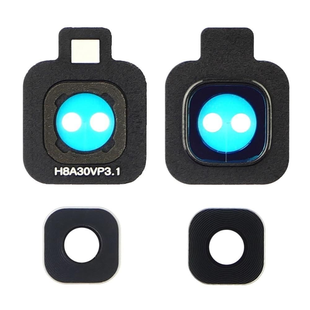 Стекло камеры Samsung SM-J415 Galaxy J4 Plus, черное, с рамкой, Original (PRC)