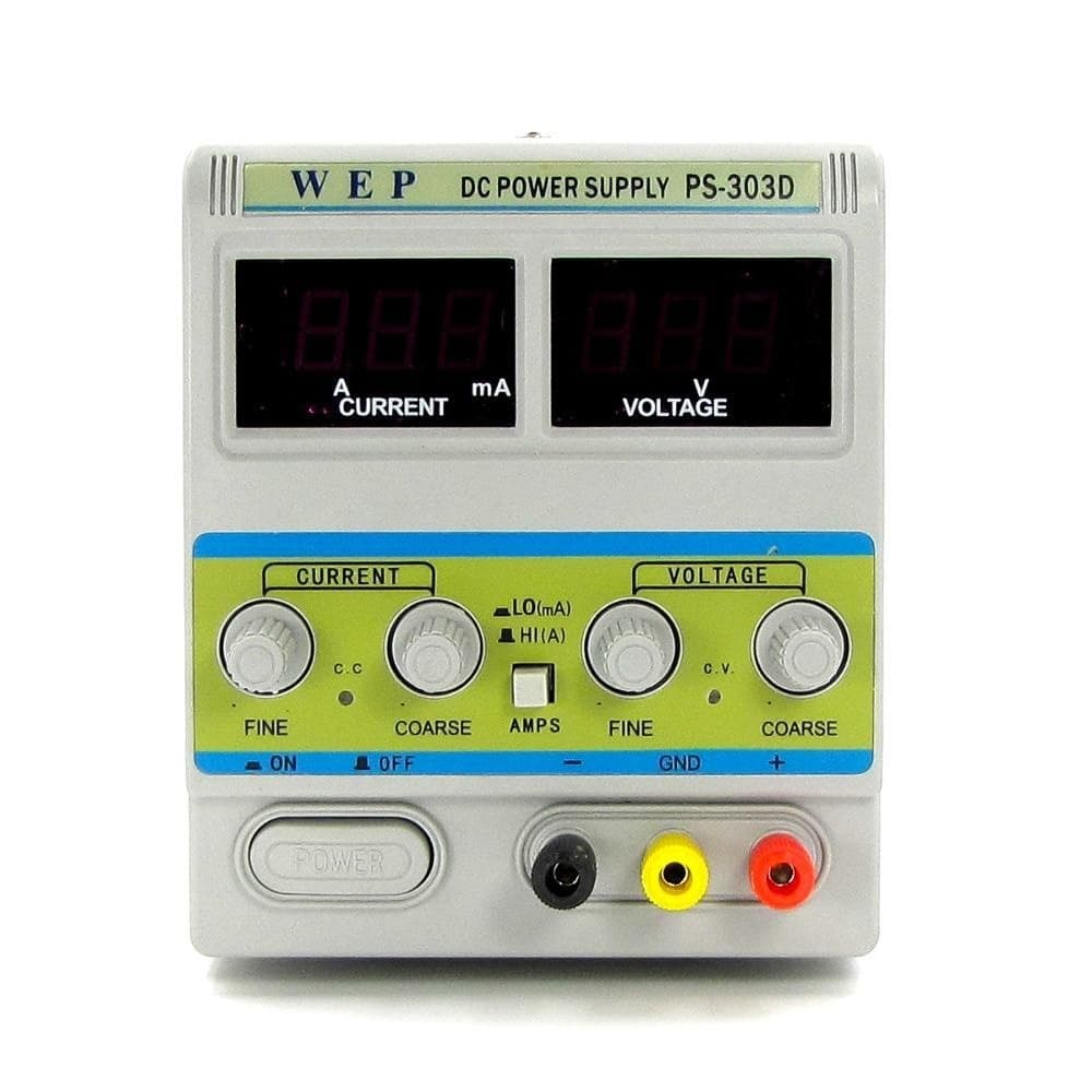 Блок питания WEP PS-303D с переключателем Hi (A)/Lo (mA) 30V, 3A, цифровая индикация