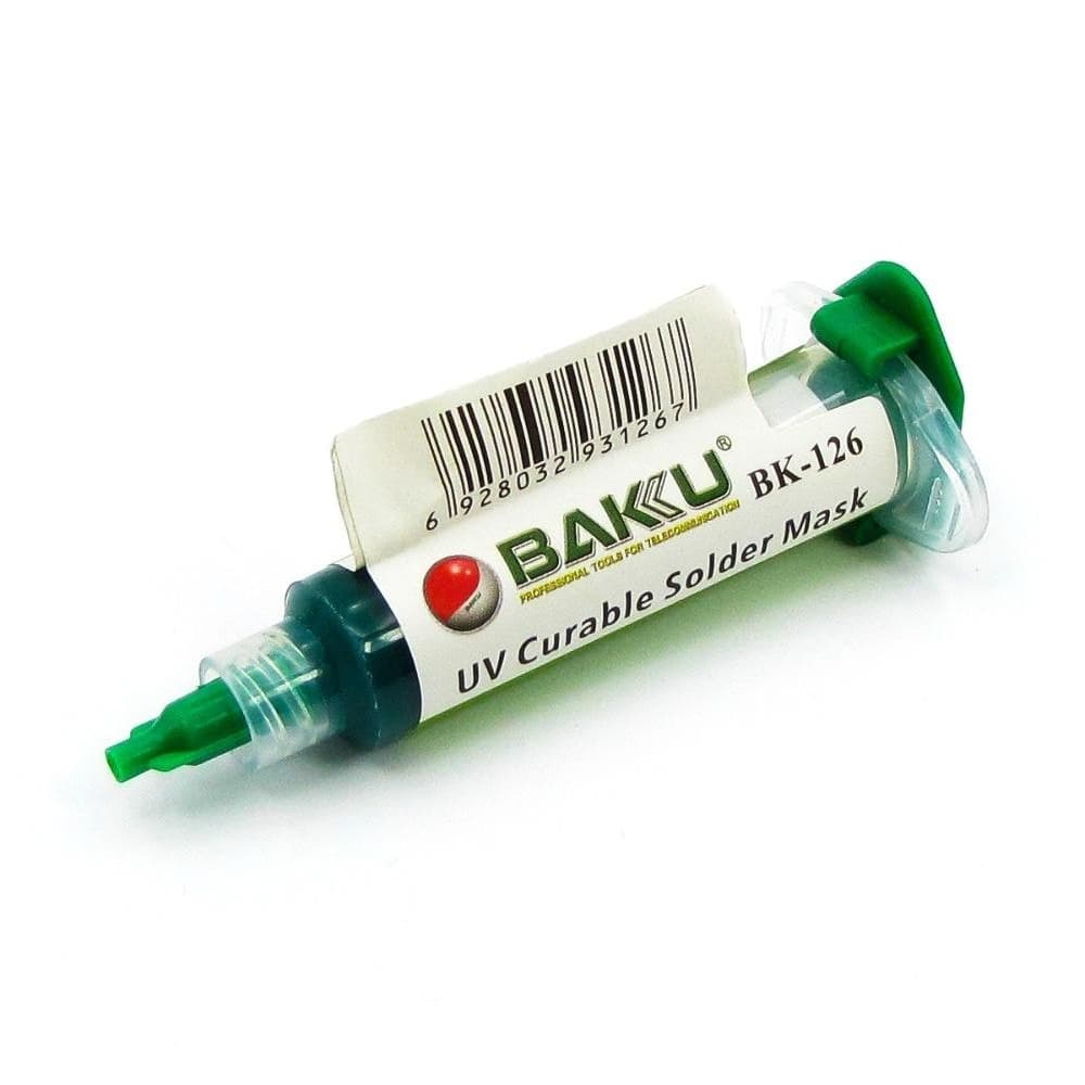Лак изоляционный BAKU BK-126, в шприце, 8 г, UV Curable Solder Mask for PCB