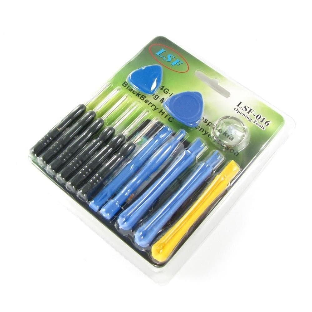 Набор инструментов LSF-016, отвертки: Pentalobe 0.8, +1.5, -2.0, T4, T5, T6; 2 медиатора, 5 лопаток, присоска