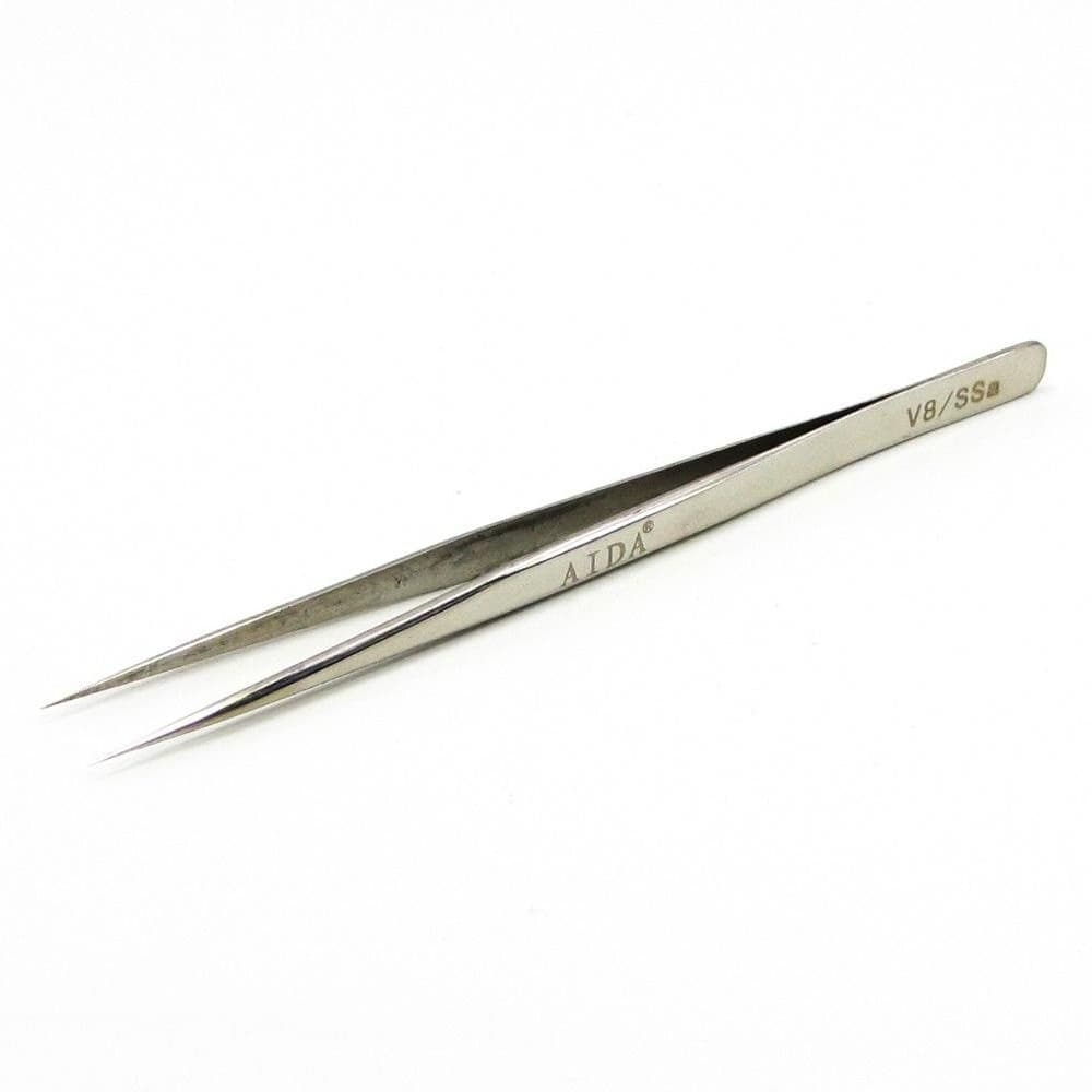 Пинцет прямой AIDA V8, SSa, Chrome Strong, антикислотный