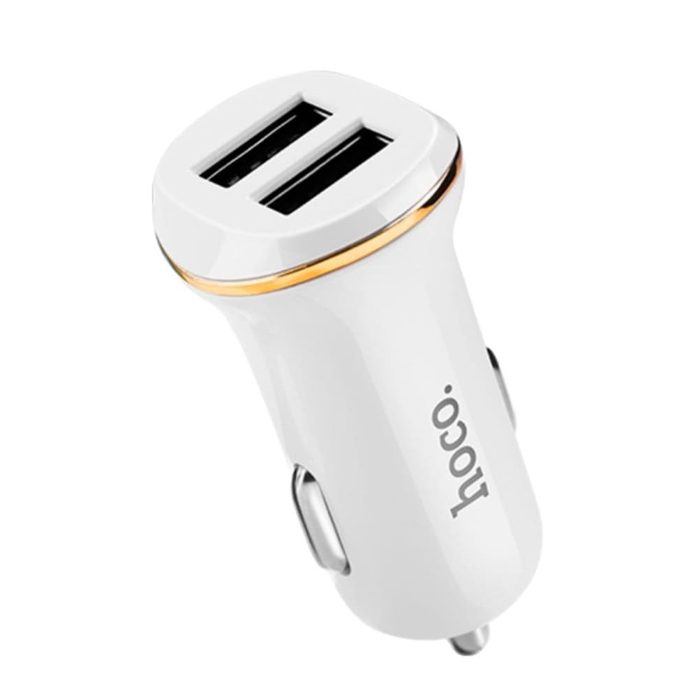Автомобильний зарядний пристрій Hoco Z1, 2 USB, 2.1 А, белое | зарядка, зарядное устройство