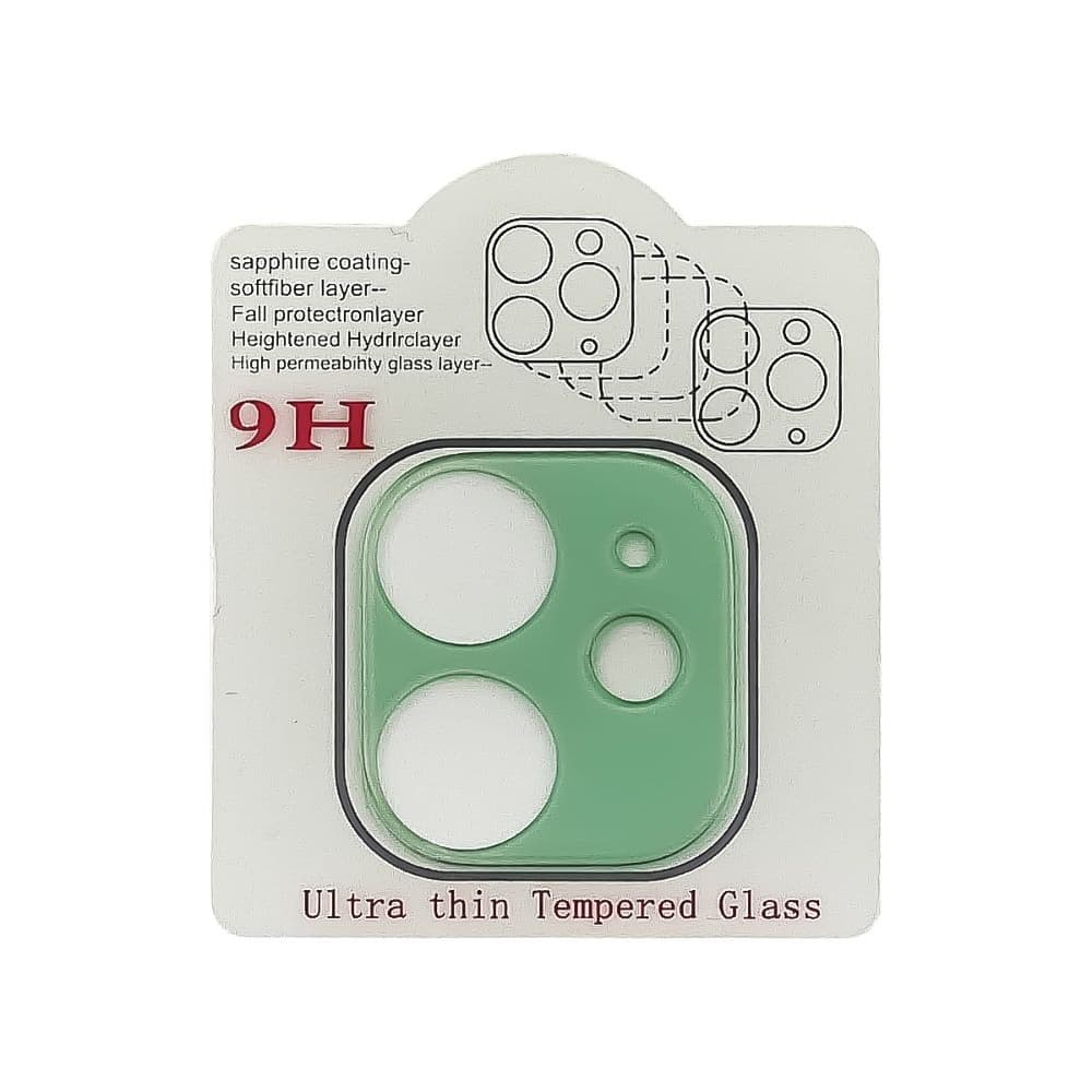 Захисне скло Apple iPhone 11, на камеру, iNobi, Full Glue, клей на усій поверхні (2.5D, зеленое) | Закаленное защитное стекло
