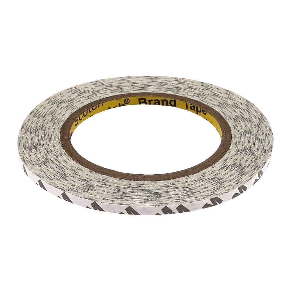 Скотч двусторонний 3M, білий, для приклеивания аккумуляторов, дисплеев, тачскринов, 5 мм, рулон 25 м