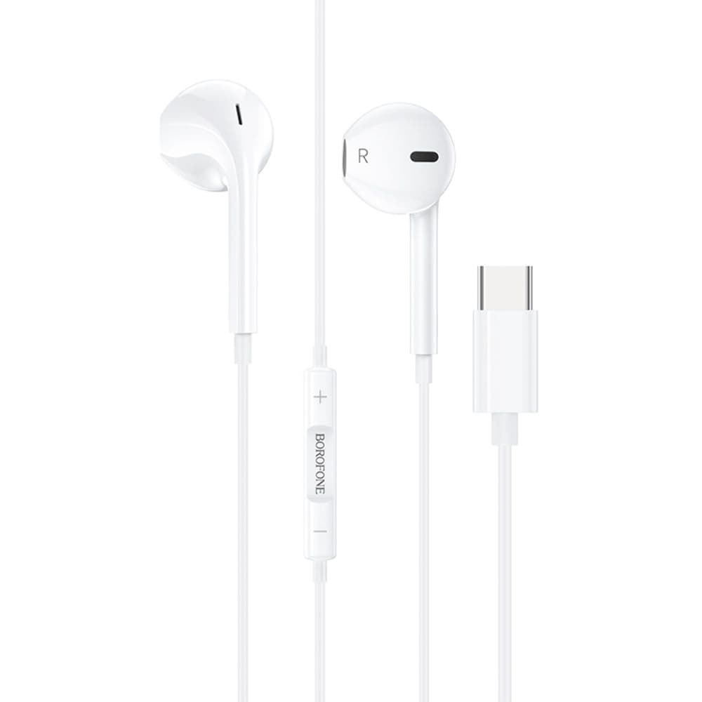Наушники Borofone BM60, Type-C, белые, с функцией DAC