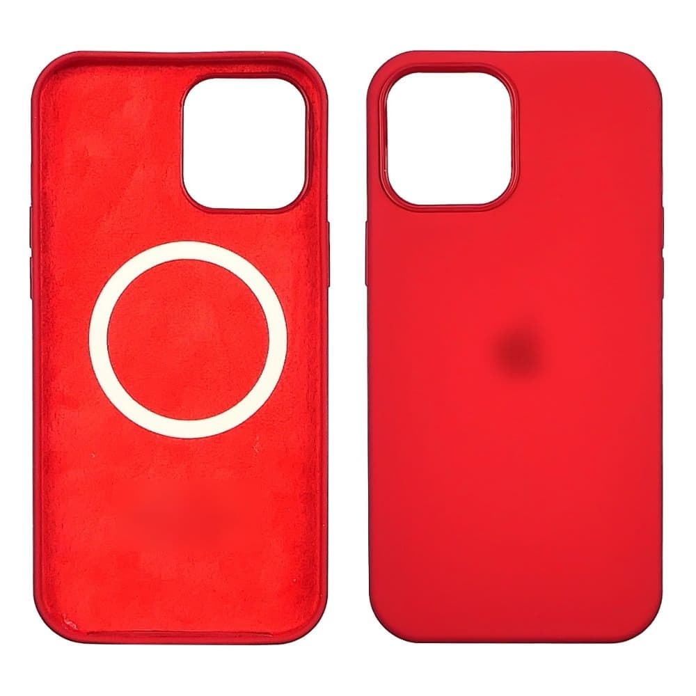 Чехол Apple iPhone 12 Pro Max, силиконовый, Full Silicone MagSafe, червоний