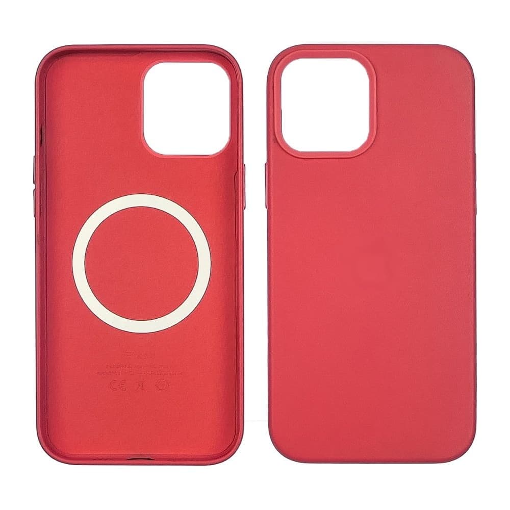 Чехол Apple iPhone 12, iPhone 12 Pro, Leather Case with MagSafe, рожевий