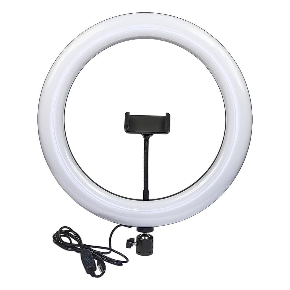 Кольцевая лампа F-360, светодиодная, с держателем телефона и металлическим корпусом, 14