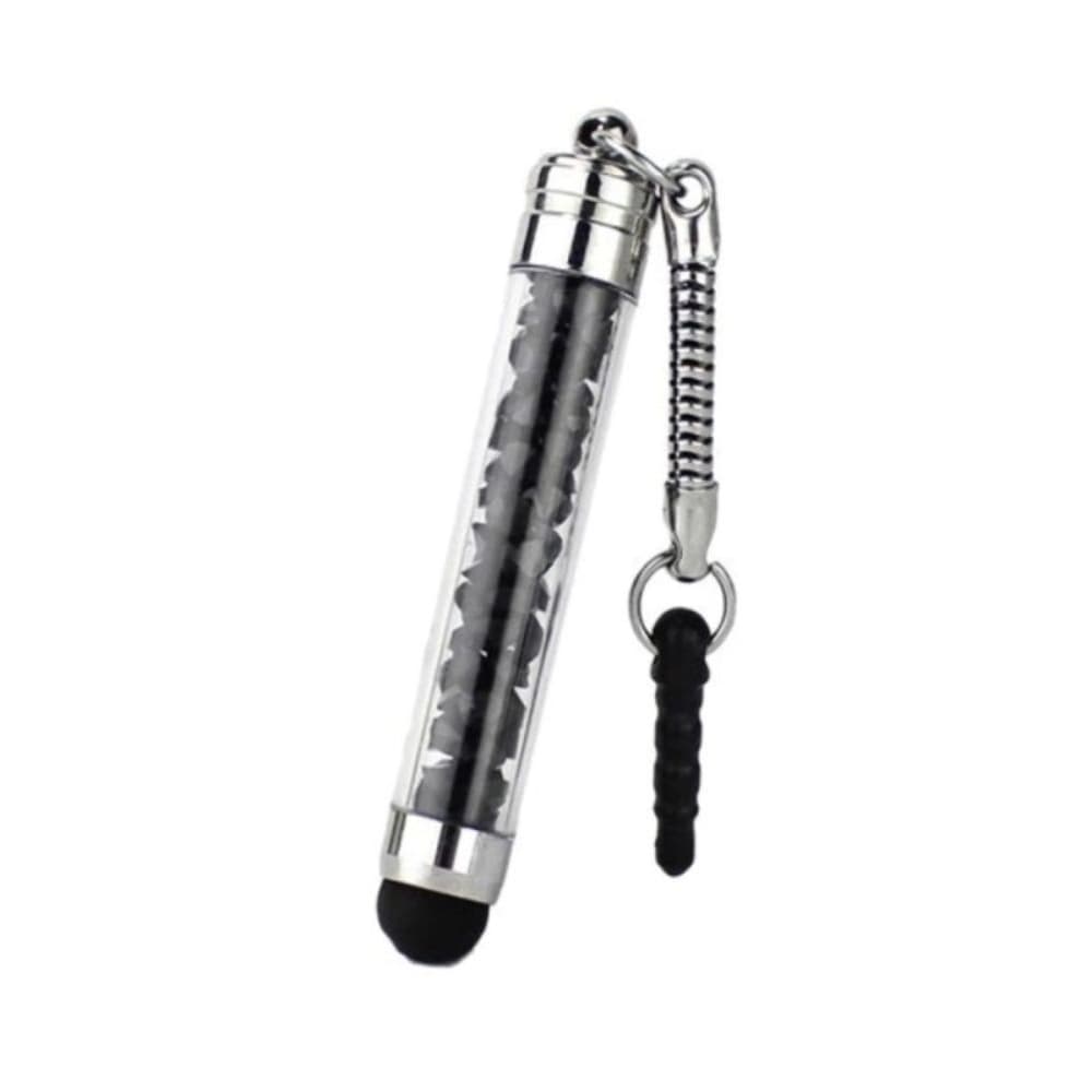 Стилус-брелок емкостный, с черными кристаллами